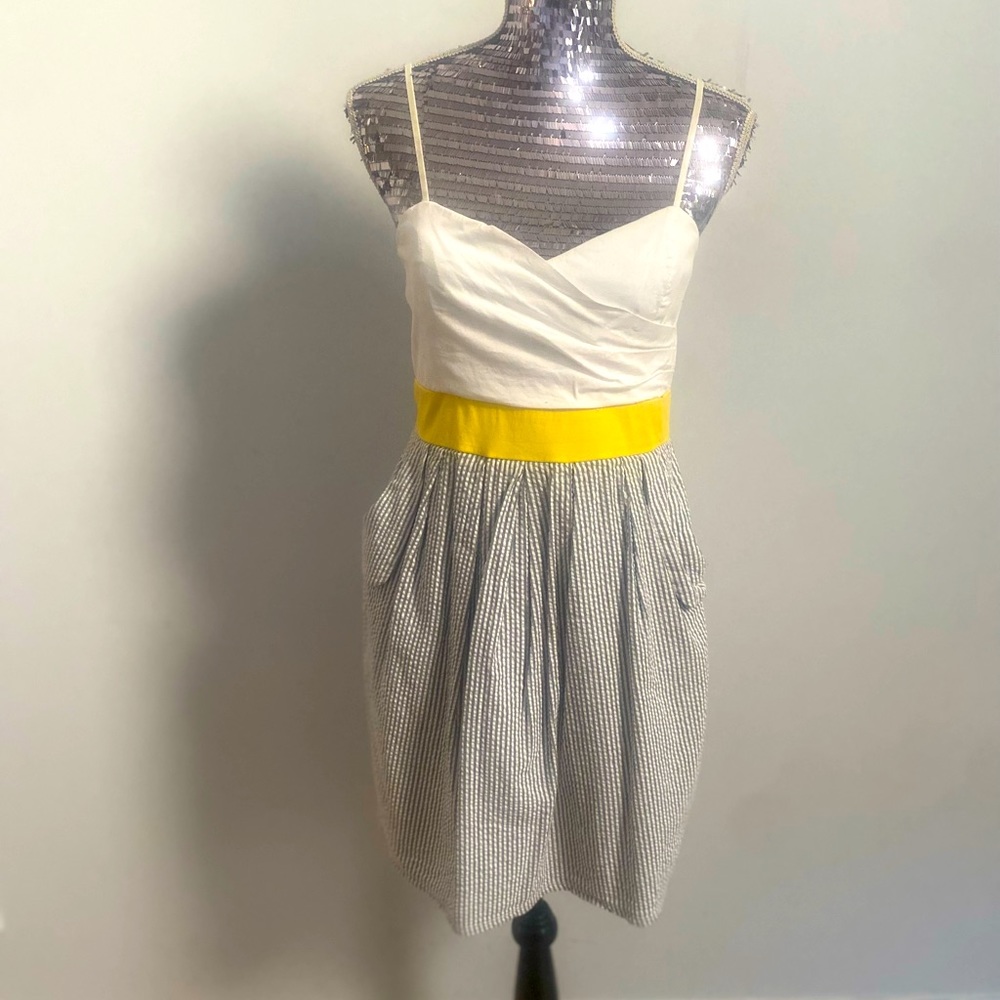 RUBY ROX color block summer seersucker dress